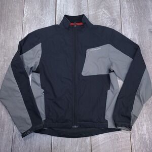 Specialized Cycling Jacket Men Small Black Grey Full Zip Windbreaker Reflective